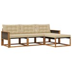 vidaXL Ensemble de canapés d'extérieur 4 pc Naturel et Beige