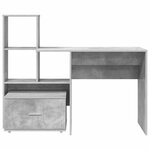 vidaXL Bureau Gris béton 131 5 x 50 x 106 5 cm Bois d'ingénierie