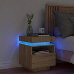vidaXL Armoire de chevet avec lumières LED chêne sonoma 40x39x48 5 cm