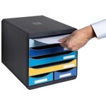Module De Classement Big Box Maxi 6 Tiroirs Bee Blue - Couleurs Assorties - Exacompta