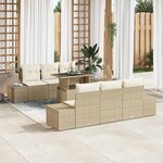vidaXL Ensemble de canapé de jardin avec coussin 7 Pièces beige et crème