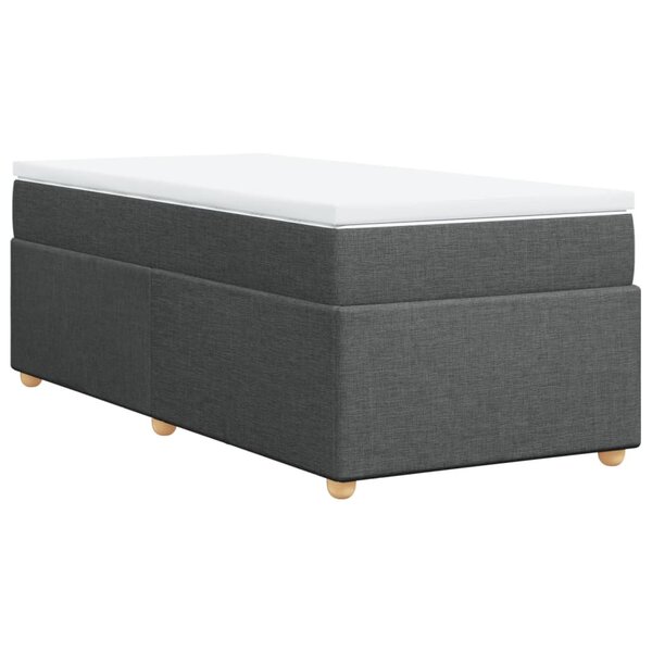 vidaXL Sommier à lattes de lit et matelas Gris foncé 90x190 cm Tissu