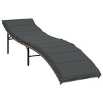 vidaXL Chaises longues lot de 2 avec table gris résine tressée