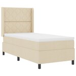 Lit à ressorts avec matelas vidaXL crème 100x200 cm en tissu