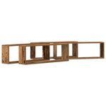 Étagères murales vidaXL 4 Pièces en bois ancien 80x15x26 cm en bois d'ingénierie