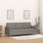 vidaXL Canapé à 3 places Taupe 180 cm Tissu