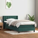 vidaXL Sommier à lattes de lit et matelas vert foncé 80x220 cm velours