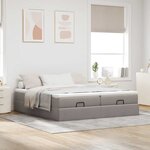 VidaXL Cadre de lit ottoman avec matelas taupe 160x200 cm tissu