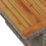 vidaXL Ensemble de repas de jardin de 6 pièces avec coussins gris en rattan poly acacia