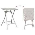 vidaXL Ensemble de Bistro Pliable 3 Pièces en Acier Beige de