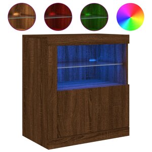 vidaXL Buffet avec lumières LED chêne marron 60 5x37x67 cm
