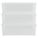 vidaXL Boîtes de rangement en plastique 3 Pièces 25 L empilables