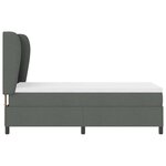 vidaXL Lit à ressorts avec matelas Gris foncé 100 x 200 cm tissu