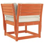 vidaXL Salon de jardin 3 Pièces avec coussins cire marron bois pin massif