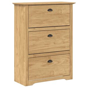 vidaXL Rack à chaussures avec tiroir BODO Marron miel 80 x 35 x 118 cm