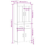 vidaXL Buffet haut Chêne fumé 69 5x34x180 cm Bois d'ingénierie