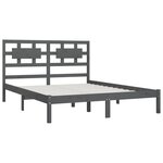 vidaXL Cadre de lit Gris Bois de pin massif 150x200 cm Très grand
