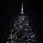 vidaXL Arbre de Noël neigeux avec base de parapluie Noir 190 cm PVC