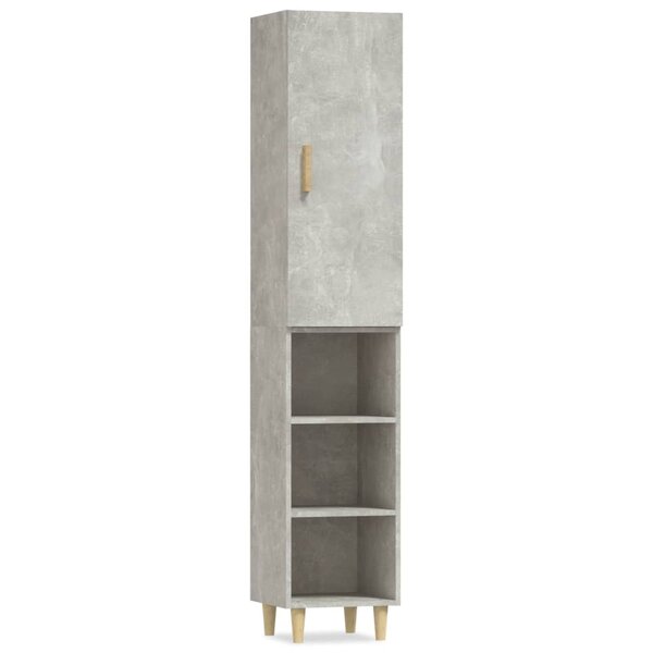 vidaXL Buffet haut Gris béton 34 5x34x180 cm Bois d'ingénierie