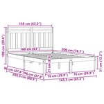 vidaXL Cadre de lit Cire marron 205 5 x 165 5 x 100 cm