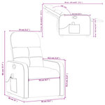vidaXL Fauteuil inclinable de massage noir tissu