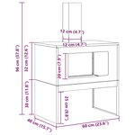 vidaXL Braise Marron 60 x 40 x 96 cm Acier