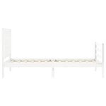 vidaXL Cadre de lit sans matelas blanc bois massif