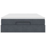 vidaXL Cadre de lit ottoman avec matelas gris foncé 140x200 cm velours