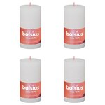 Bolsius Bougies pilier rustiques Shine 4 Pièces 130x68 mm Blanc nuageux