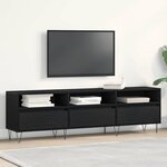 meuble TV vidaXL Noir Chêne 150x30x44 5 cm en bois d'ingénierie