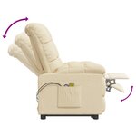 vidaXL Fauteuil électrique de massage Crème Tissu