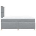 vidaXL Sommier à lattes de lit et matelas gris clair 120x190 cm tissu