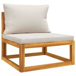 Salon de jardin meuble d'extérieur ensemble de mobilier 9 pièces avec coussins gris clair bois massif 02_0017997