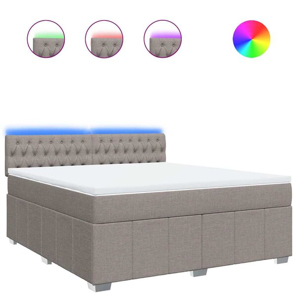 vidaXL Sommier à lattes de lit avec matelas Taupe 180x200 cm Tissu