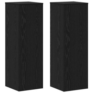 vidaXL Support de Plante 2 Pièces Chêne noir 33 x 33 x 100 cm