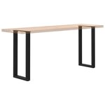 vidaXL Pieds de table console en U  2 pièces  noir  28 x (72-73) cm  acier