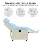 vidaXL Fauteuil inclinable électrique crème velours