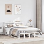 vidaXL Cadre de lit sans matelas blanc 140x200 cm bois de pin massif