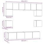 vidaXL Ensemble de meubles TV 8 Pièces Gris béton Bois d'ingénierie