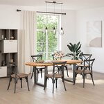 vidaXL Table à manger 220x100x74 cm bois de chêne massif ovale