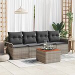 vidaXL Ensemble de canapé de jardin 5 Pièces Gris 55 x 55 x 37 cm