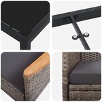 vidaXL Set de salle à manger de jardin 5 pièces avec coussins en rattan poly gris
