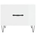 vidaXL Table basse blanc brillant 50x50x40 cm bois d'ingénierie