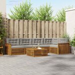 vidaXL Ensemble de canapés d'extérieur 6 Pièces Gris Naturel et Clair