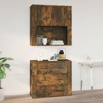 vidaXL Armoire murale Chêne fumé 80x33x80 cm Bois d'ingénierie