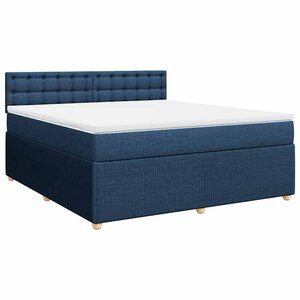 vidaXL Sommier à lattes de lit avec matelas Bleu 180x200 cm Tissu