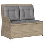 vidaXL Salon de jardin avec coussins 5 Pièces beige résine tressée