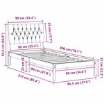 vidaXL Cadre de lit avec tête de lit rembourrée Blanc 90 x 200 cm