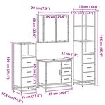 vidaXL Ensemble meubles salle de bain 4 Pièces chêne fumé bois ingénierie