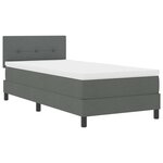 vidaXL Lit à Ressorts avec Matelas Gris Foncé 90x200 cm Tissu